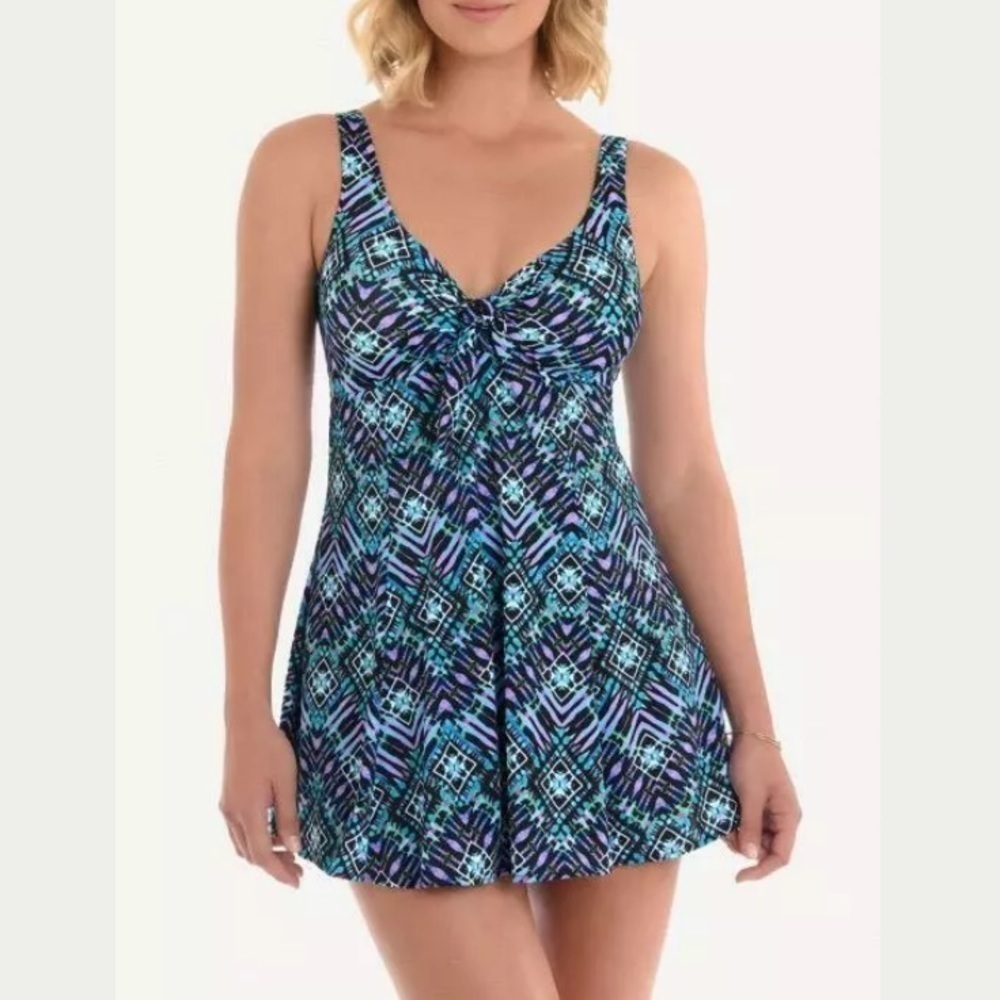 SWIM Solutions Bow Tummy-Control Swimdress NWT
